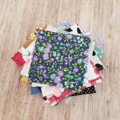 Cotton Fabric 2.5″ Mini Charm Squares – 60 Pieces – Assorted Patterns
