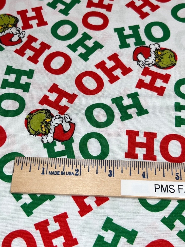 RK Grinch Stole Christmas Grinch Ho Ho Ho 100% cotton fabric by the yard 20997