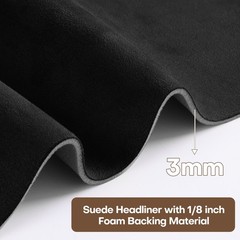 1/8″ Foam Backed Suede Headliner Fabric 60″W Car Roof Repair Upholstery Material