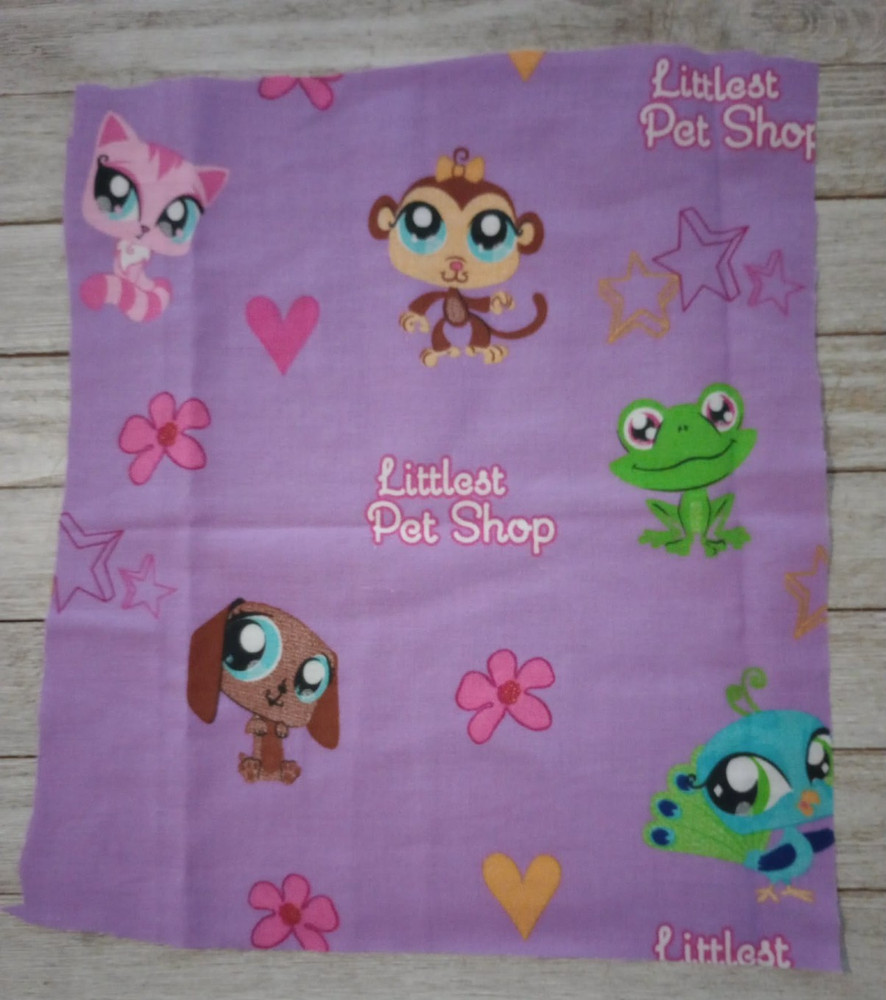 littlest pet shop fun fabric sheet scrap 12 x 11 inch 1pc