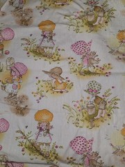 VTG J Manes Lot Of 3 HOLLY HOBBIE HTF Fabric Pieces Various Sizes Read