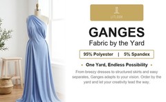 Ganges Rib Knit Fabric by the Yard 95% Polyester Spandex 2-Way Stretch 190 GSM