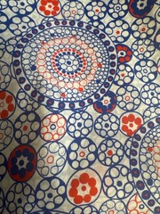 Vintage Red White And Blue Circles Fabric