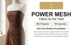 Power Mesh Fabric by the Yard 2-Way Stretch 90% Polyester Spandex Knit Lining