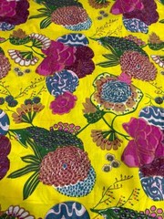 Floral Print Sewing Fabric Indian Hand Block Running 100% Cotton Fabric By Yard
