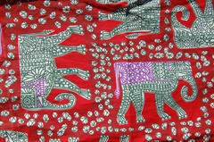 Vintage Indian Elephant Fabric, 4.66 Yards