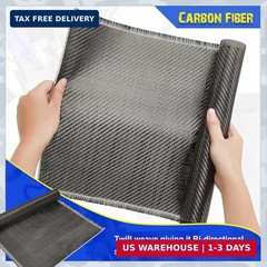 Jecery 6.5ft x 12″ Carbon Fiber Fabric Roll Pure Fabric Carbon Fiber Sheet 2 x 2