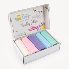 Hypoallergenic Soft Minky Fabric Pack – 5 Pastel Pieces for Plushies & Blankets