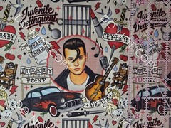 100% Cotton Woven Fabric Cry Baby Movie Johnny Depp By The 1/2 Yard 18×56