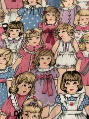 VHTF Vintage 1994 Fabric Traditions Dolls 1 + 3/4 yard.
