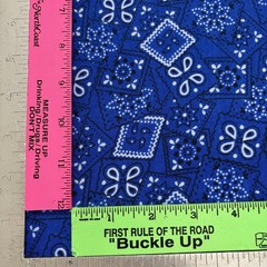Fabric By The Yard – Blue Bandana – 43” Wide – cotton/synthetic blend