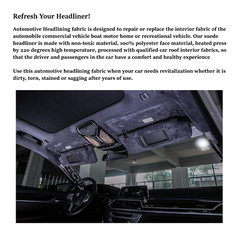 Headliner Fabric Suede with Foam-Backed Roof & Panel Lining Upholstery Renew