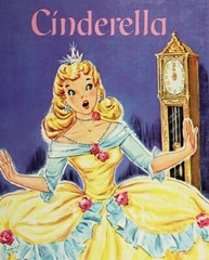 Cinderella Vintage Storybook Cover Panel Cotton Fabric Size 36 X 44 David Textil