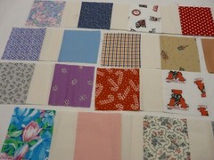 Quilting Fabric – for crafts sewing projects – squares with muslin – see photos
