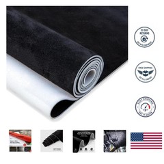 54″ x 60″ Black Suede Headliner Material with Foam Backing – Noise Insulation