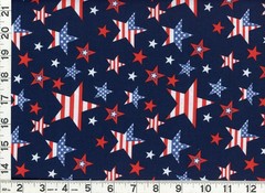 Flag Stars on Dark Blue Patriotic Quilting & Sewing Fabric by the Yard #1111