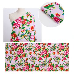Floral Fabric Peony Pattern Flower Sewing Clothing DIY Crafts By The Metre