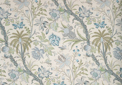COWTAN & TOUT CURTAIN FABRIC DESIGN Arabella 3.5 METRES SKY/FERN LINEN BLEND
