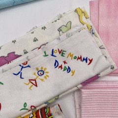 Lot Of Fleece,flannel,corduroy Baby Kid Fabric With Container quilt Craft