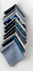 Lot 12 Cotton Fabric Squares 8 X 9 Inch Blues White Pink Quilt Crafts Gift Ideas