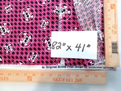 Richloom Sculls Pink Black Bows Houndstooth Brushed Cotton Fabric 1 pc 82″x 41″