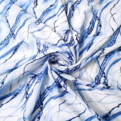 1 yard X 1.4 meter Blue Striped Viscose Fabric Material Soft Poplin Geometric