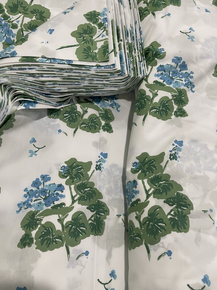 $158 Matouk Italy New 500TC Cotton Percale 120” Geranium By YARD Fabric Blue