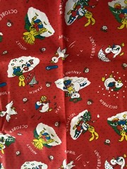 Vintage Animal Fabric With Months Of The Year