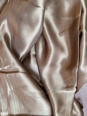 70% Silk 30% Cotton SATIN All Natural Fabric 55”wide Gold Brown Sewing Shirt