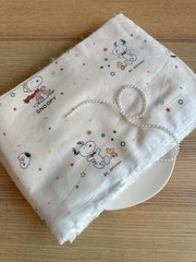10 yds (6” width) cute snoopy narrow plain double gauze cotton fabric 260411