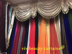 Burgundy Heavy Style Velvet Curtain 120″H Drape Stage/Theater/Home Noise Thermal