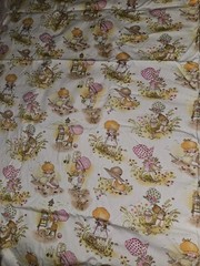 VTG J Manes Lot Of 3 HOLLY HOBBIE HTF Fabric Pieces Various Sizes Read