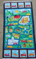 Fabric Panel Children Play City/Town Automotive Timeless Treasures 24″ x 45″