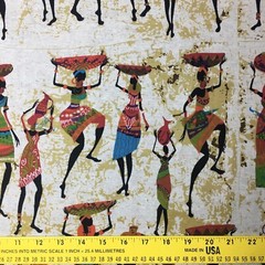 50x150cm Vintage African Village Cotton Linen Fabric DIY Craft Sewing Material