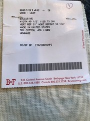 BRUNSCHWIG & FILS Wood in Leaf 15 3/4 x 18″ Fabric Sample pc 1