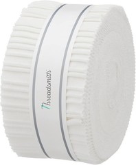 Quilting Jelly Roll 100 Percent Cotton 40 Strips 2.5×44 Inches White Fabric