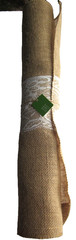 Natural Burlap Jute Fabric Roll with White Lace Strip ~ 18″ x 10 feet