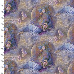 ANGEL OF PEACE BY JOSEPHINE WALL ANGELIC GUARDIAN 3 WISHES COTTON FABRIC 1/2 YD