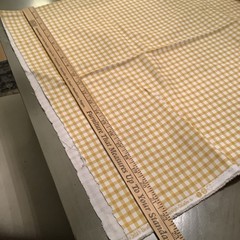 Fabric 100% COTTON Canvas DUCK Sewing Yardage 2.667 Yds YELLOW CHECK PLAID