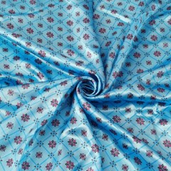 1 yard X 1.48 meter Floral Checks Satin Fabric Soft Charmeuse Material