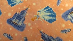 Disney Cinderella Pink Fabric Princess Castel Glass Slipper 2009 1yd x 44 Cotton