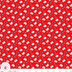 Riley Blake BASIN FEEDSACKS 12290R Red Kittens Quilt Fabric 30’s Reproduction