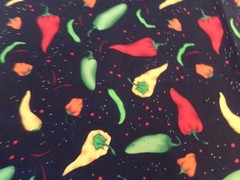 1 YD X 44″ VINTAGE SALSA PICANTE by LORILYNN SIMMS COLOFUL PEPERS COTTON OOP