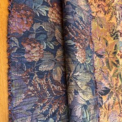 VTG Heavy Tapestry Jacquard Upholstery Fabric Remnant Fall Leaves Woven 28×56”