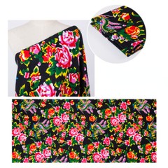 Floral Fabric Peony Pattern Flower Sewing Clothing DIY Crafts By The Metre