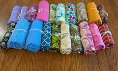 New Fabric Variety Box. 20+ Yards Assorted Cotton Fabric Pieces. No Scraps R162