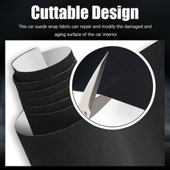 Suede Car Interior Wrap 59.06″×15.75″ Self Adhesive Cuttable Fabric Trim