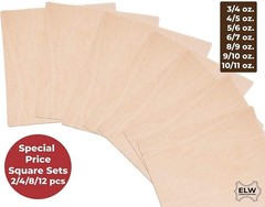 Veg Tan Cowhide Tooling Leather 3-11oz (1-4.8mm) Pre-Cut Special Bundle Sets