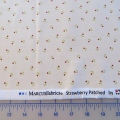 Yard ~ Tiny Strawberries On Cream by Marcus $3.99 Ships ANY Amount Fabric