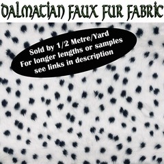 Dalmatian Fluffy Faux Fur Fabric 150cm wide (60″) sold by half metre/yard